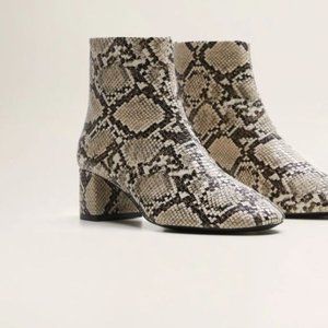 MANGO (MNG) Snakeskin Booties